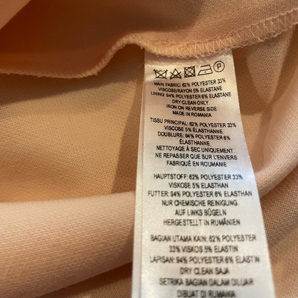 French Connection Peach Apricot Cut Out Bodycon Pencil Dress XXS Size 2 - Picture 6 of 7